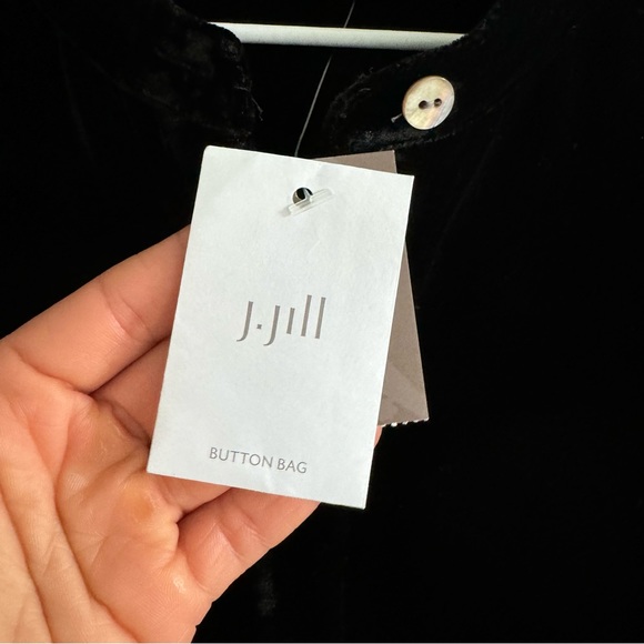 J. Jill Rayon Silk Black Velvet Tunic / Long Sleeve Shirt Size Small - Picture 7 of 11